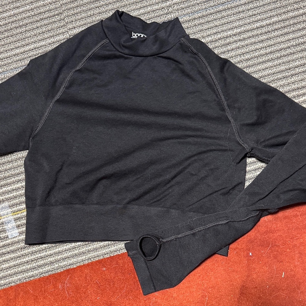 Boohoo Black Turtleneck nylon top